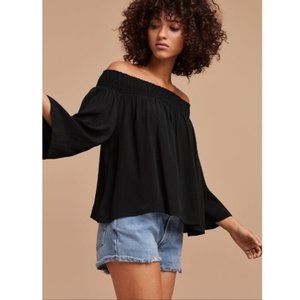 Aritzia Talula Off The Shoulder Top - Black